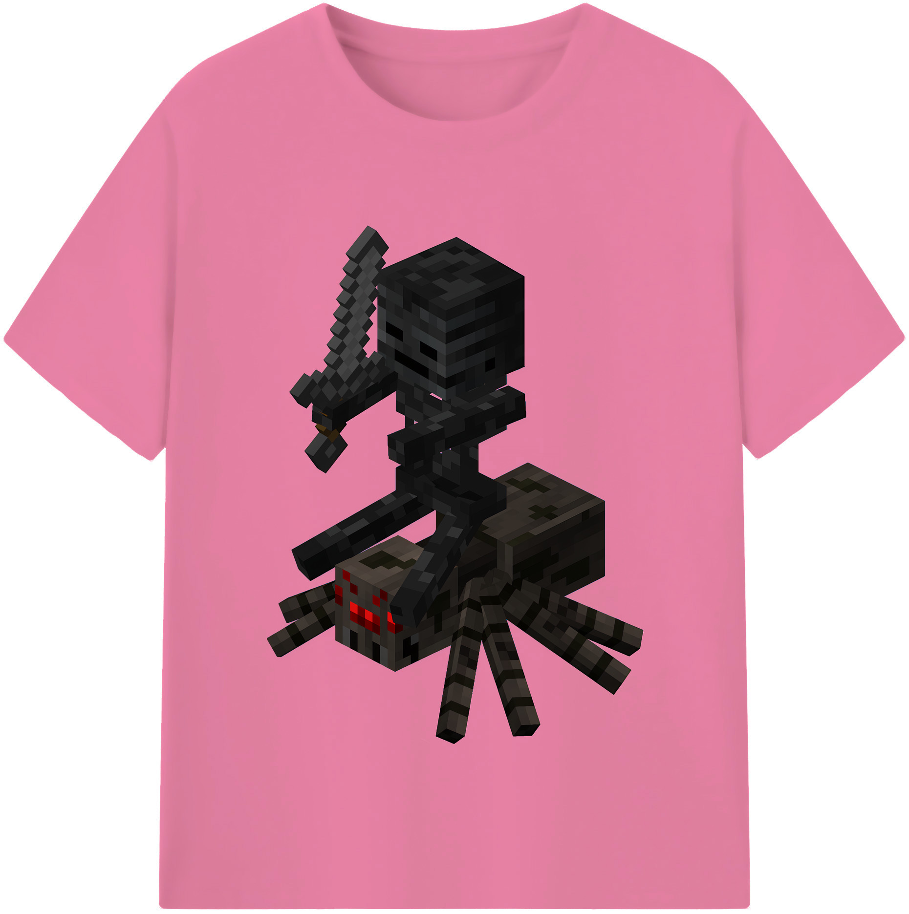 （画像用） マインクラフト ブロックの世界 Minecraft MC Block world 綿100％半袖Tシャツ（フロントプリント）